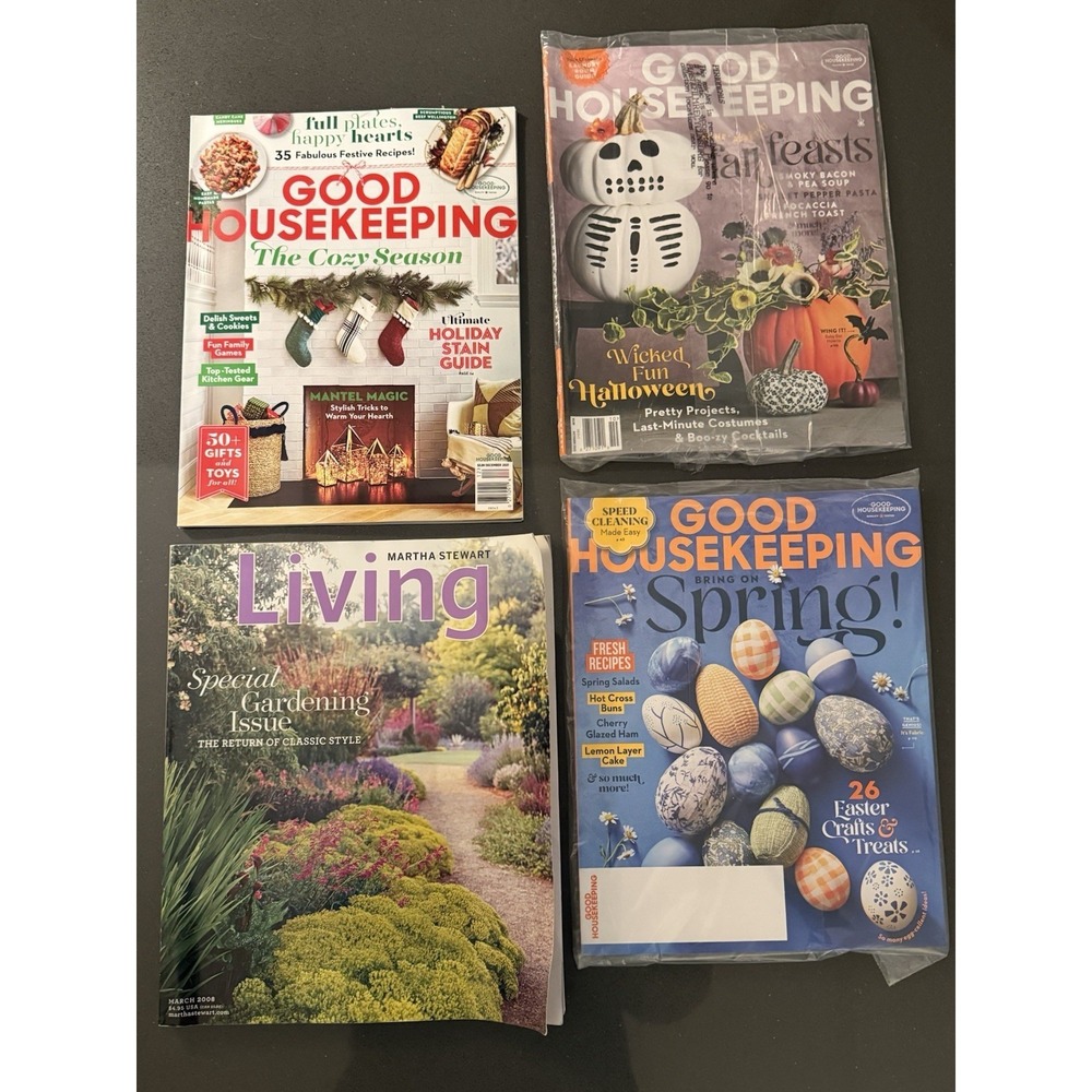 Lot of 4 BETTER HOMES &  GARDENS 2021-2023 & Martha Stewart Living 2008 VGUC